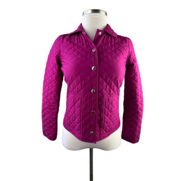 Lauren Ralph Lauren Diamond Quilted Jacket Hot Pink Fuchsia PS Petite S H14205 - Picture 2 of 10
